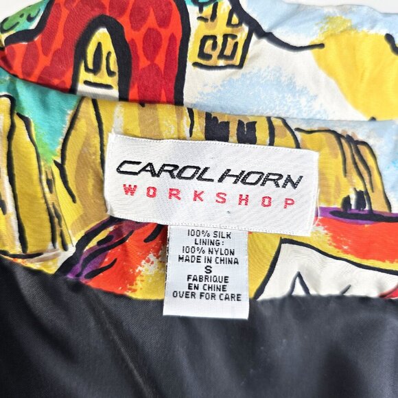 Vintage CAROL HORN Workshop Silk Desert Cactus Oversized Slouch Blazer Jacket - Picture 11 of 11